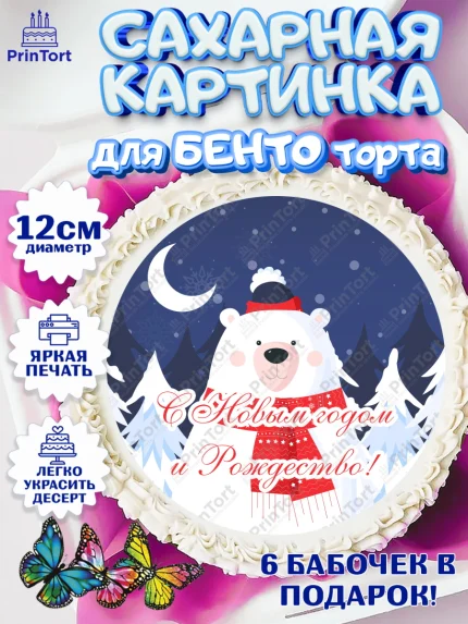 Сахарные круги 12см PT05, Новый год, Девочка, арт. PT0505829