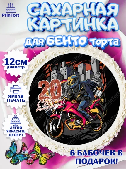 Сахарные круги 12см PT05, Девушке 20, Девушка, 20 лет, День рождения, арт. PT0506414