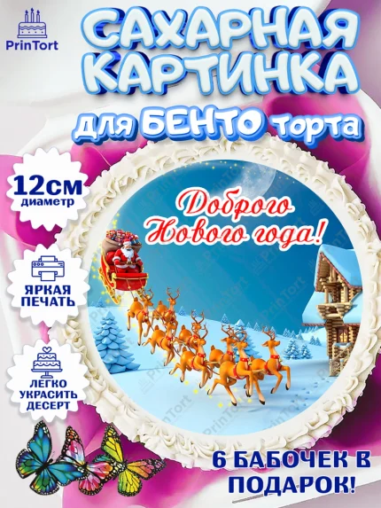 Сахарные круги 12см PT05, Новый год, Девочка, арт. PT0506471