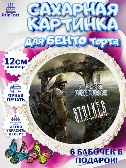 Сахарные круги 12см PT05, Сталкер, Stalker, Мальчик, День рождения, арт. PT0506715