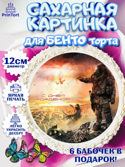Сахарные круги 12см PT05, Сталкер, Stalker, Мальчик, День рождения, арт. PT0506716