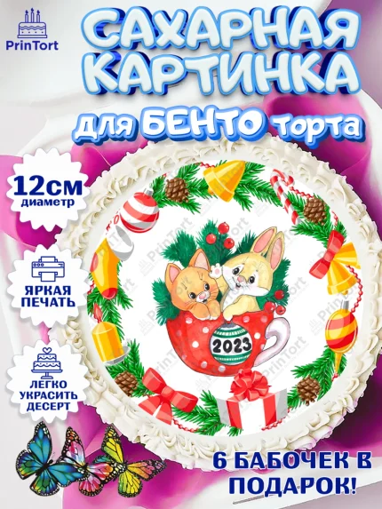 Сахарные круги 12см PT05, Новый год, Девочка, арт. PT0506865