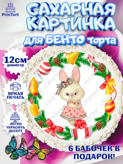 Сахарные круги 12см PT05, Новый год, Девочка, арт. PT0506871