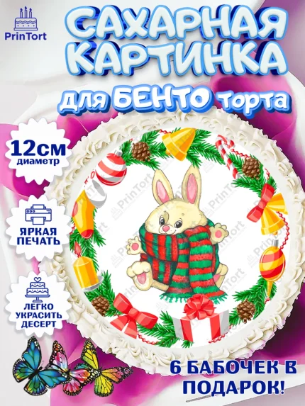 Сахарные круги 12см PT05, Новый год, Девочка, арт. PT0506874