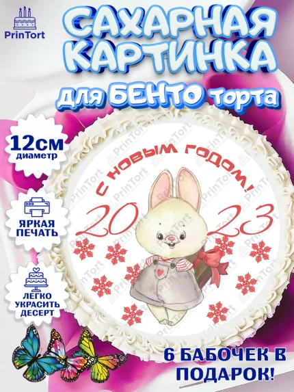 Сахарные круги 12см PT05, Новый год, Девочка, арт. PT0506930