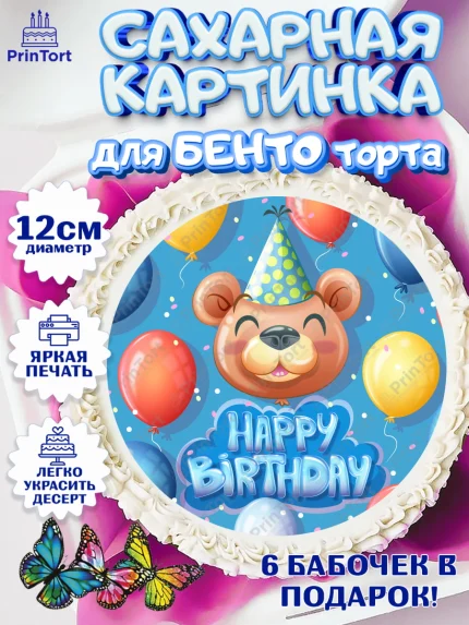 Сахарные круги 12см PT05, Девочке 13 лет, Девочка, 13 лет, День рождения, арт. PT0507847