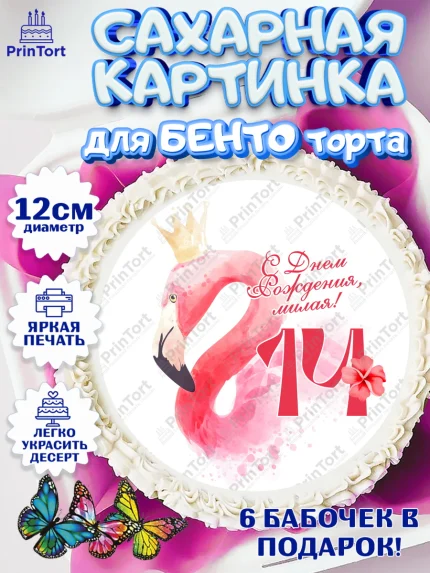 Сахарные круги 12см PT05, Девочке 14 лет, Девочка, 14 лет, День рождения, арт. PT0507848