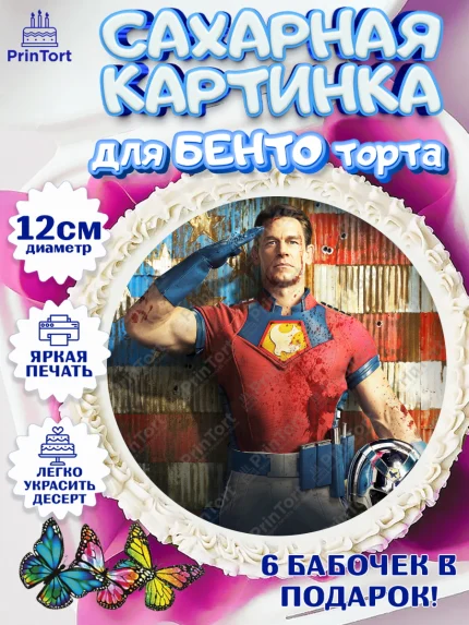 Сахарные круги 12см PT05, Миротворец, Джон Сина, Девочка, День рождения, арт. PT0508261