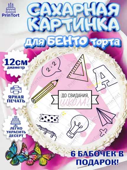 Сахарные круги 12см PT05, Выпускной в школе, Девочка, арт. PT0508595