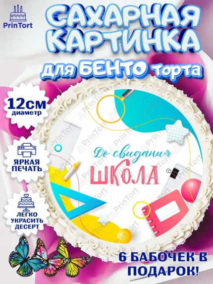 Сахарные круги 12см PT05, Выпускной в школе, Девочка, арт. PT0508603