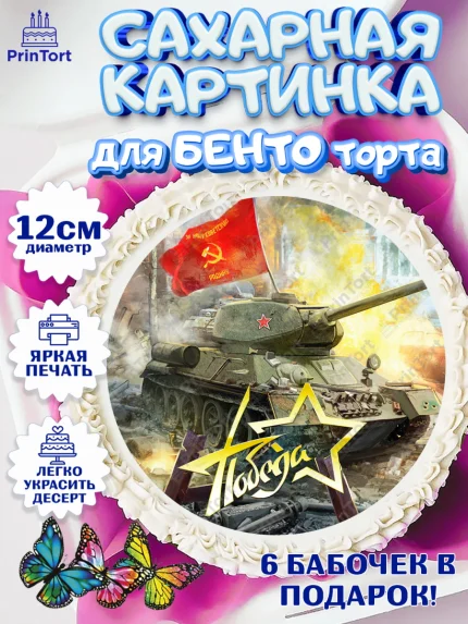 Сахарные круги 12см PT05, 9 мая, Девочка, День Победы, арт. PT0508669