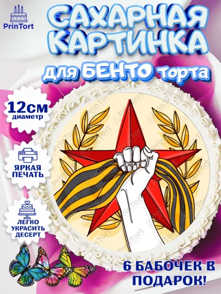 Сахарные круги 12см PT05, 9 мая, Девочка, День Победы, арт. PT0508670