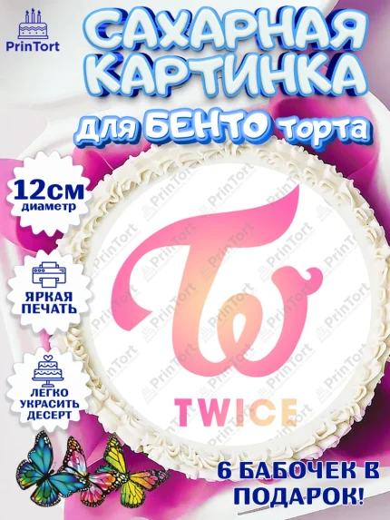 Сахарные круги 12см PT05, Twice, Твайс, Девочка, День рождения, арт. PT0509111
