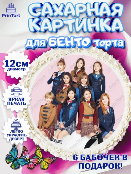 Сахарные круги 12см PT05, Twice, Твайс, Девочка, День рождения, арт. PT0509123