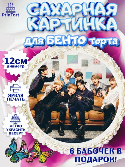 Сахарные круги 12см PT05, Стрей Кидс, Stray Kids, Девочка, День рождения, арт. PT0509181