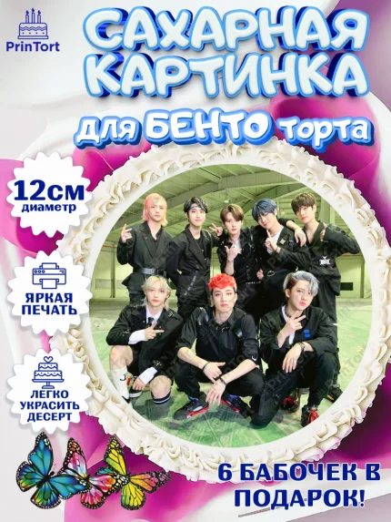 Сахарные круги 12см PT05, Стрей Кидс, Stray Kids, Девочка, День рождения, арт. PT0509182