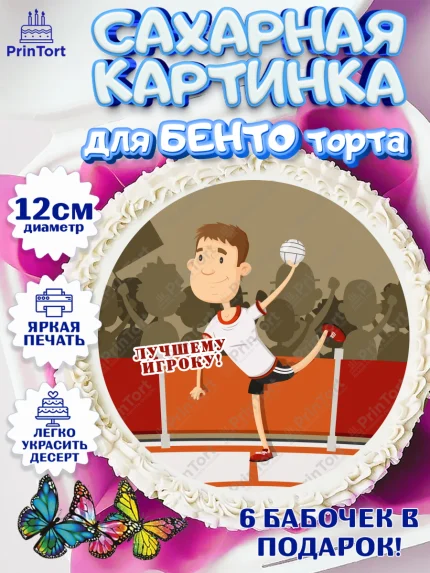 Сахарные круги 12см PT05, Гандбол, Спорт, Мальчик, День рождения, арт. PT0509784