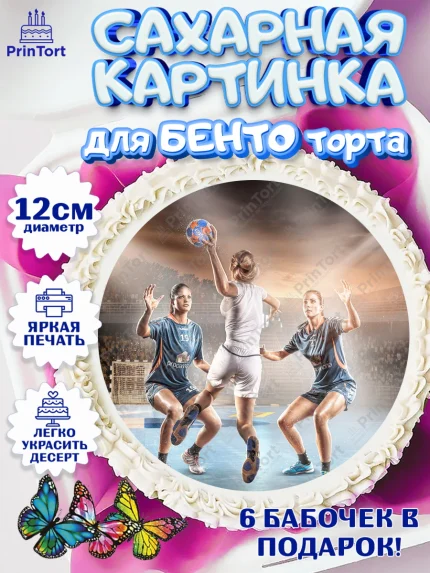 Сахарные круги 12см PT05, Гандбол, Спорт, Мальчик, День рождения, арт. PT0509796