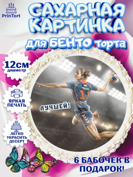 Сахарные круги 12см PT05, Гандбол, Спорт, Мальчик, День рождения, арт. PT0509798