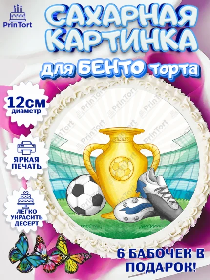 Сахарные круги 12см PT05, Футбол, Спорт, Мальчик, День рождения, арт. PT0509909
