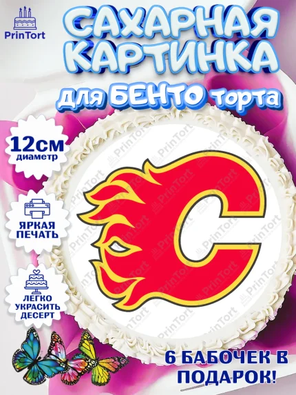 Сахарные круги 12см PT05, НХЛ, Хоккей, Мальчик, День рождения, арт. PT0510120