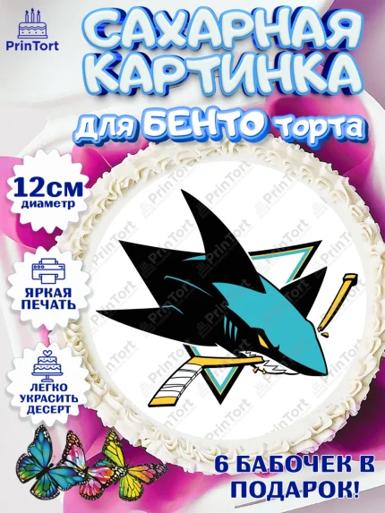 Сахарные круги 12см PT05, НХЛ, Хоккей, Мальчик, День рождения, арт. PT0510134