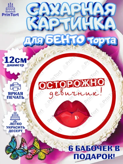Сахарные круги 12см PT05, Девичник, Девушка, арт. PT0510369