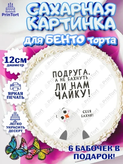 Сахарные круги 12см PT05, Девушке, Девочка, День рождения, арт. PT0510879