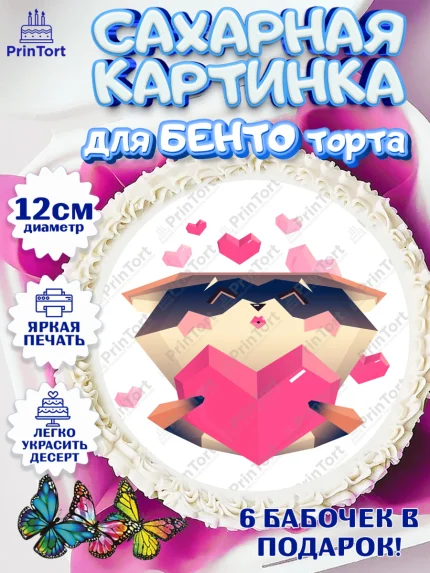 Сахарные круги 12см PT05, Енот, Животные, Девочка, День рождения, арт. PT0511450