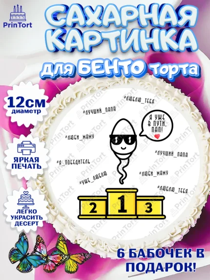 Сахарные круги 12см PT05, Беременность, Мужчина, арт. PT0512593