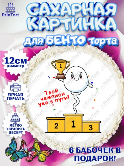 Сахарные круги 12см PT05, Беременность, Мужчина, арт. PT0512595