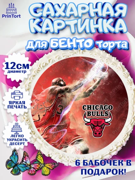 Сахарные круги 12см PT05, Майкл Джордан, Мальчик, День рождения, арт. PT0512657