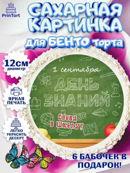 Сахарные круги 12см PT05, 1 сентября, Девочка, День знаний 1 сентября, арт. PT0512788
