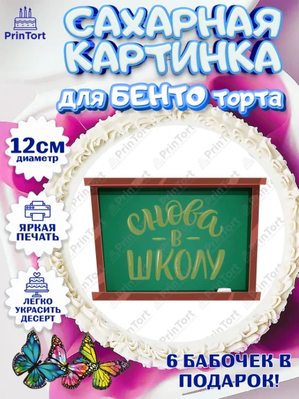 Сахарные круги 12см PT05, 1 сентября, Девочка, День знаний 1 сентября, арт. PT0512793