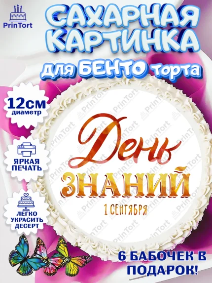 Сахарные круги 12см PT05, 1 сентября, Девочка, День знаний 1 сентября, арт. PT0512800