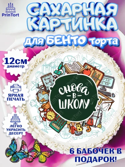 Сахарные круги 12см PT05, 1 сентября, Девочка, День знаний 1 сентября, арт. PT0512803