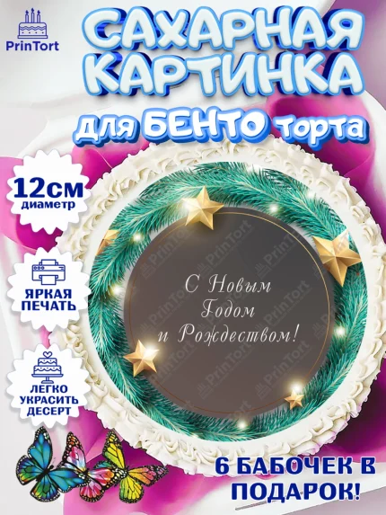 Сахарные круги 12см PT05, Новый год 2024, год дракона, Девочка, Новый год, арт. PT0512837