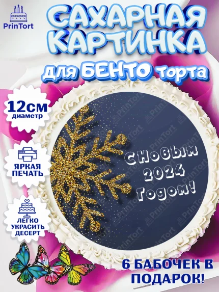 Сахарные круги 12см PT05, Новый год 2024, год дракона, Девочка, Новый год, арт. PT0512838