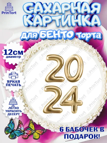Сахарные круги 12см PT05, Новый год 2024, год дракона, Девочка, Новый год, арт. PT0512888