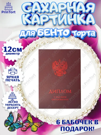 Сахарные круги 12см PT05, Получение диплома, Девочка, арт. PT0512953