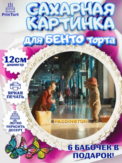 Сахарные круги 12см PT05, Паддингтон, Девочка, День рождения, арт. PT0513458