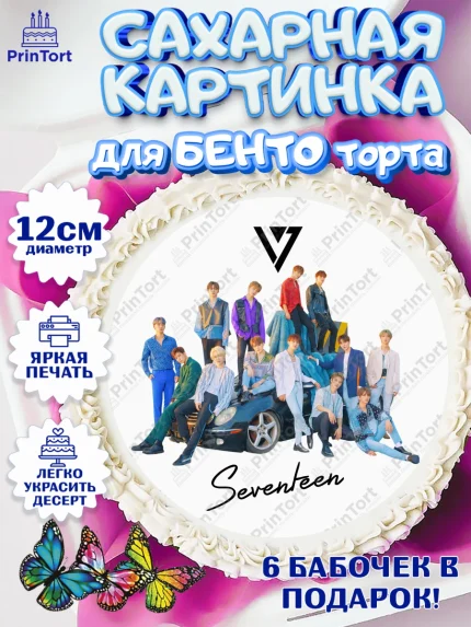 Сахарные круги 12см PT05, Севентин, группа Seventeen, семнадцать, к-поп, k-pop, Девочка, арт. PT0517696