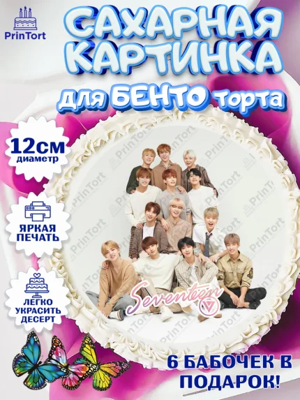 Сахарные круги 12см PT05, Севентин, группа Seventeen, семнадцать, к-поп, k-pop, Девочка, арт. PT0517702
