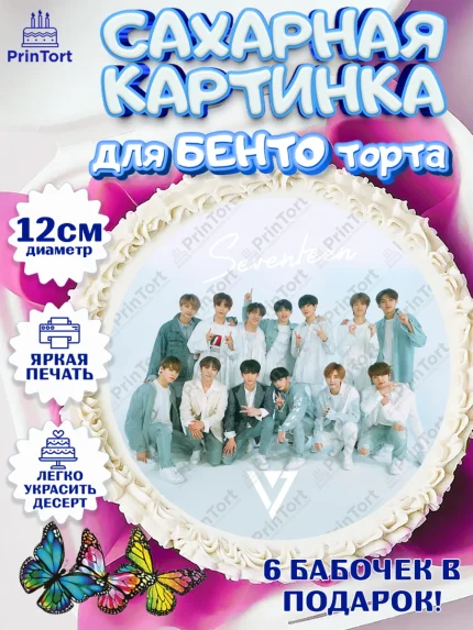 Сахарные круги 12см PT05, Севентин, группа Seventeen, семнадцать, к-поп, k-pop, Девочка, арт. PT0517704