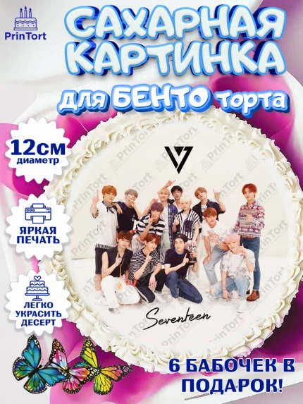 Сахарные круги 12см PT05, Севентин, группа Seventeen, семнадцать, к-поп, k-pop, Девочка, арт. PT0517707