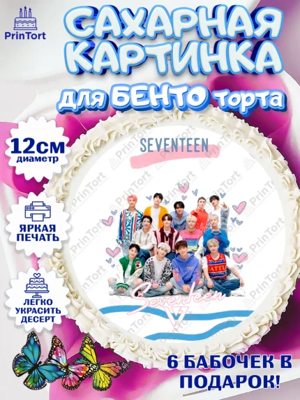 Сахарные круги 12см PT05, Севентин, группа Seventeen, семнадцать, к-поп, k-pop, Девочка, арт. PT0517709