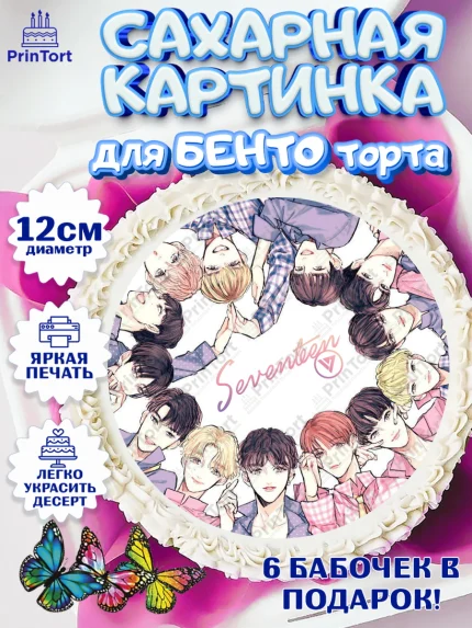 Сахарные круги 12см PT05, Севентин, группа Seventeen, семнадцать, к-поп, k-pop, Девочка, арт. PT0517710