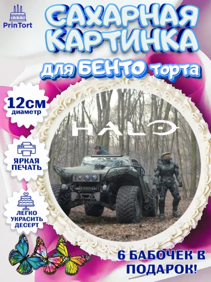 Сахарные круги 12см PT05, Сериал Хейло, Halo, Девочка, День рождения, арт. PT0518064