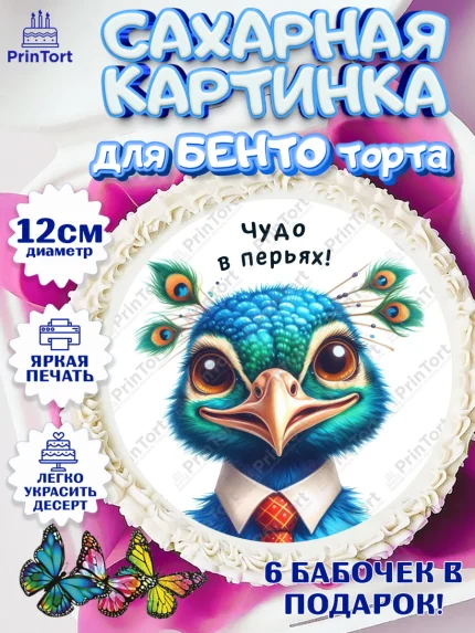 Сахарные круги 12см PT05, Прикольные животные, птица, животное, звери, забавные животные, Девочка, арт. PT0518448