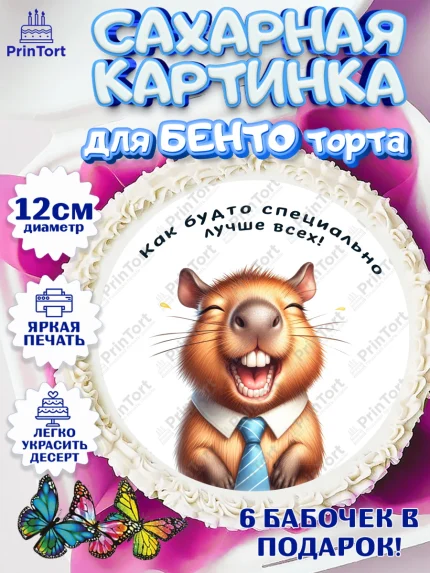 Сахарные круги 12см PT05, Прикольные животные, суслик, хомяк, животное. звери, зававные животные, арт. PT0518456